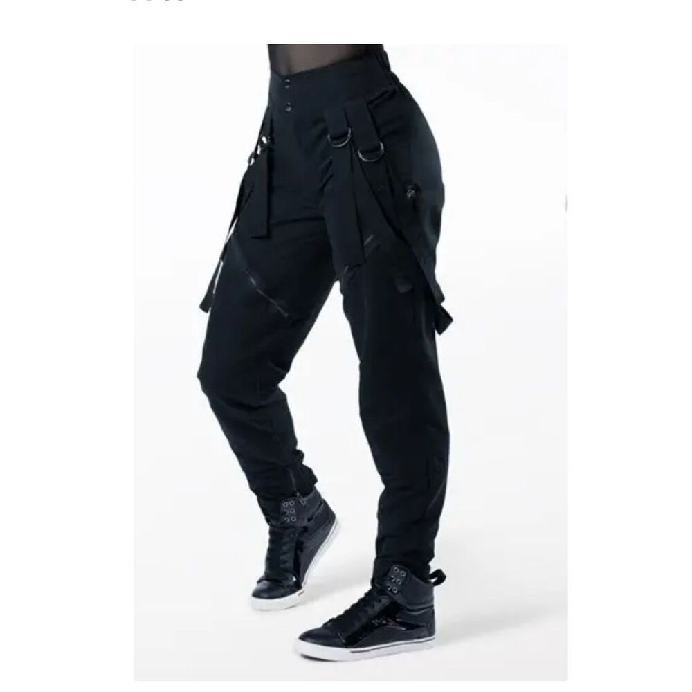 Balera Black Techwear Harness Jogger Pants Size Small Streetwear Rave
